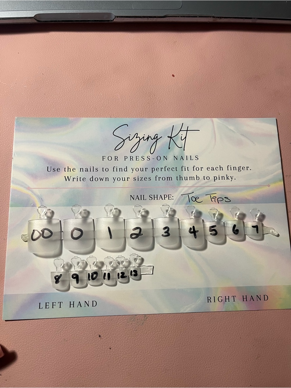 Press-On Toenail Sizing Kit